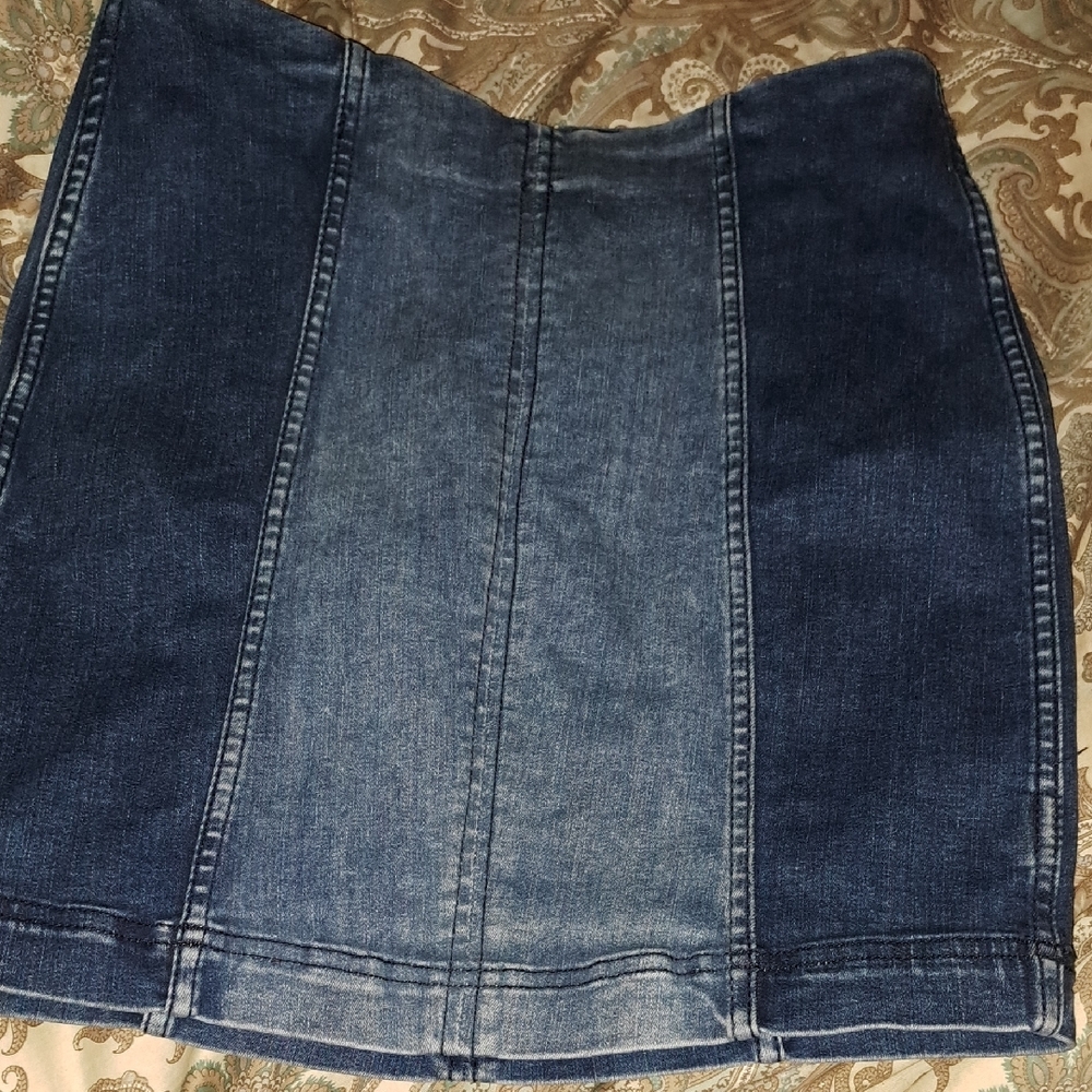 Free People Blue Pencil Mini Skirt Casual